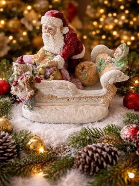 Vintage 1987 Santa Loading Sleigh Figurine Limited Edition 83/15,000 Great Cond